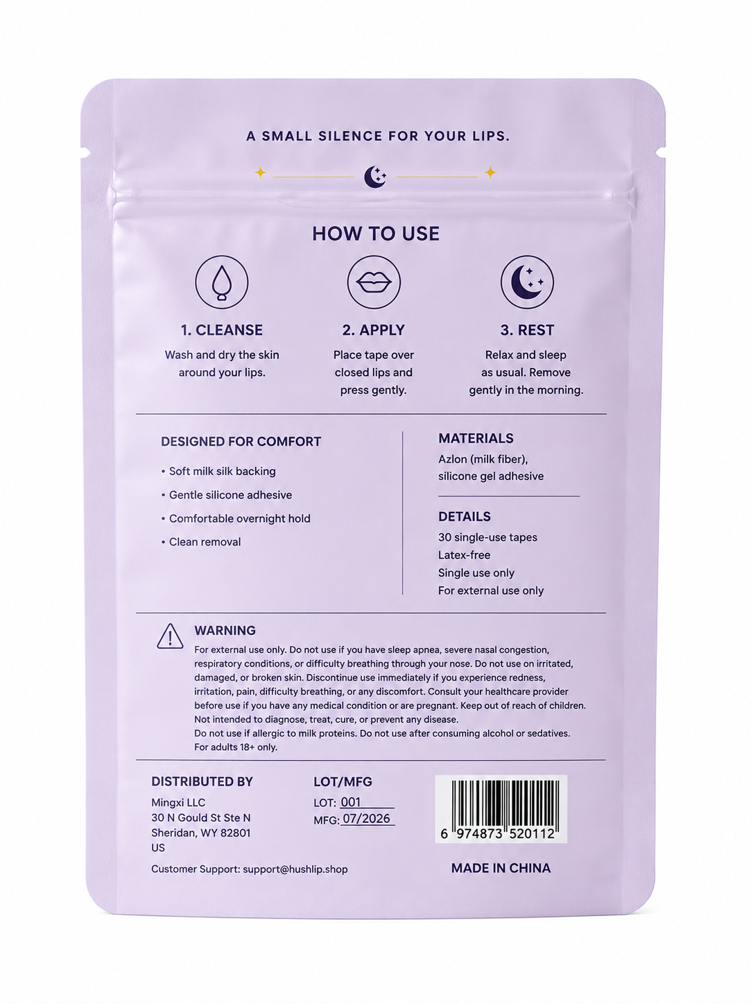 HUSHLIP Soft Mouth Tape